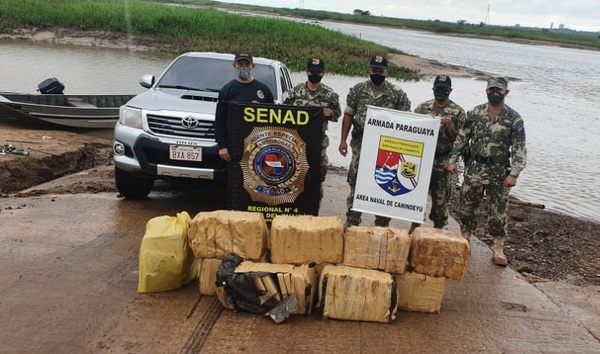 Decomisan casi 200 kilos de marihuana en zona rivereña de Salto del Guairá