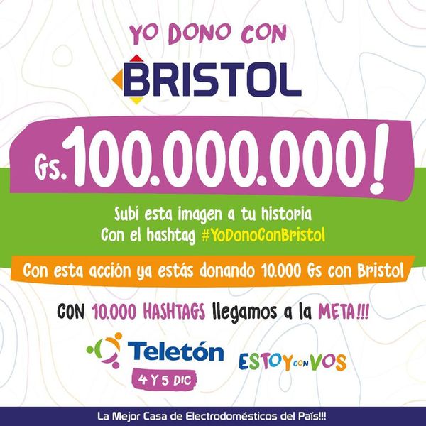 Sumate al desafío #YoDonoConBristol 100.000.000 Gs. a Teletón - Brand Lab - ABC Color