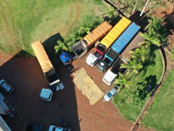 Policía incauta camiones con droga que tenían como destino el Brasil