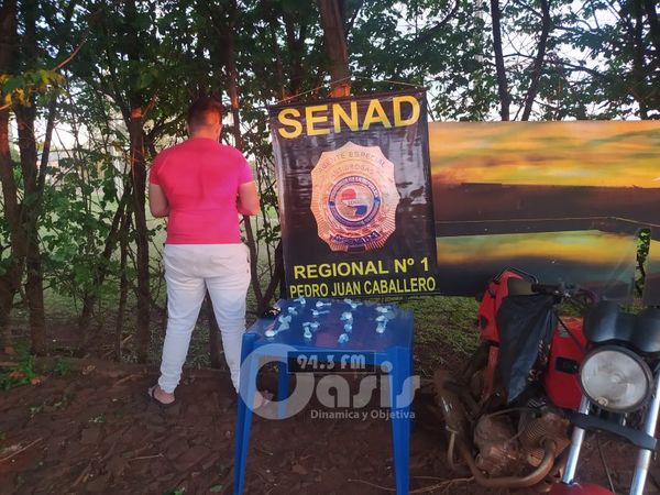 Jóven que realizaba supuesto delivery de cocaína fue detenido detenido en Pedro Juan.