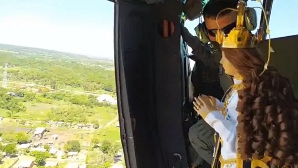 La Virgen recorre la capital y área Metropolitana en un helicóptero