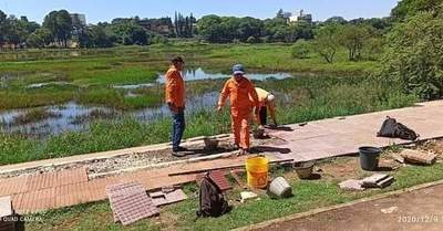 Reparan camineros del Lago de la República