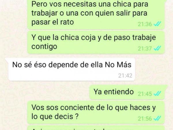 Joven denunció que pidió trabajo y que la acosaron
