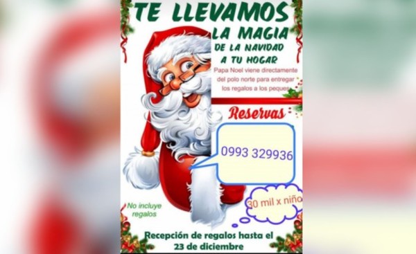 Papá Noel entregará regalos en la víspera navideña