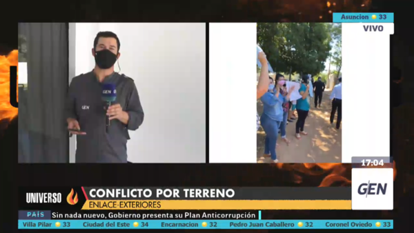 HOY / Manifestación y constitución judicial en un terreno de Isla Po'i en Fernando de la Mora
