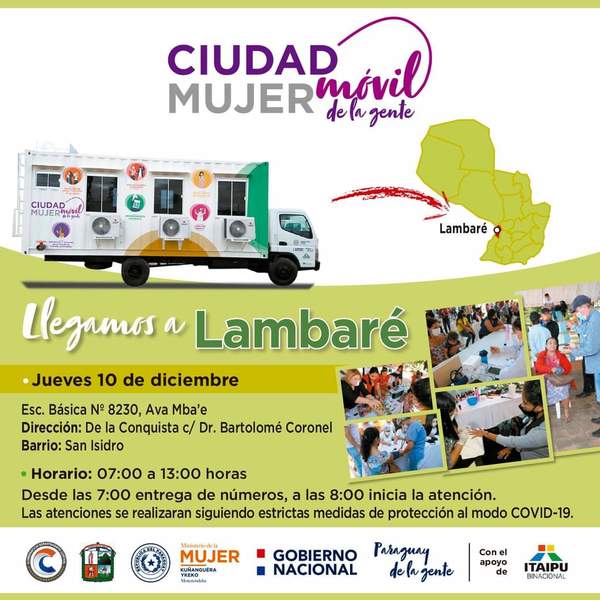 Ciudad Mujer Móvil brinda sus servicios hoy en Lambaré | .::Agencia IP::.