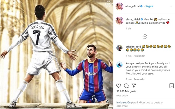 La hermana de Cristiano “arrodilla” a Messi frente a una imagen del portugués y estalla la Red - ADN Digital