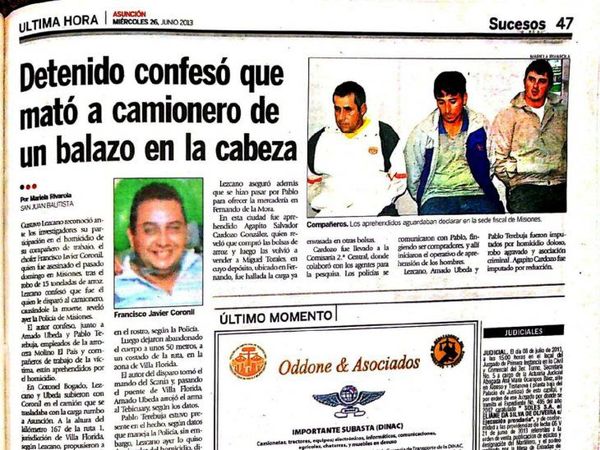 TEMEN QUE HOMICIDIO A CAMIONERO QUEDE IMPUNE ANTE SORPRESIVO FALLO DE LA CORTE