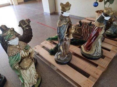 Reyes magos con tapabocas en pesebre | Noticias Paraguay