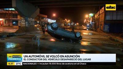 Automóvil volcó sobre la avenida Eusebio Ayala - ABC Noticias - ABC Color