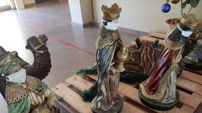 Reyes magos con "tapabocas" en pesebre - Noticiero Paraguay