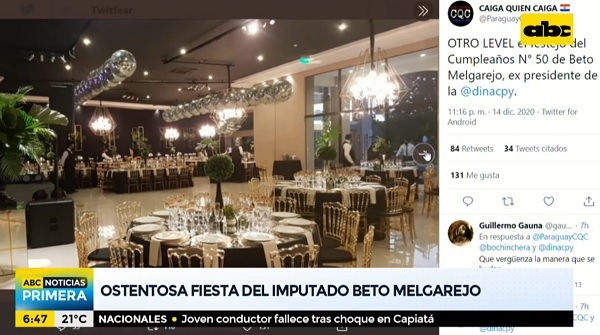 Expresidente de Dinac celebra cumpleaños con ostentosa fiesta