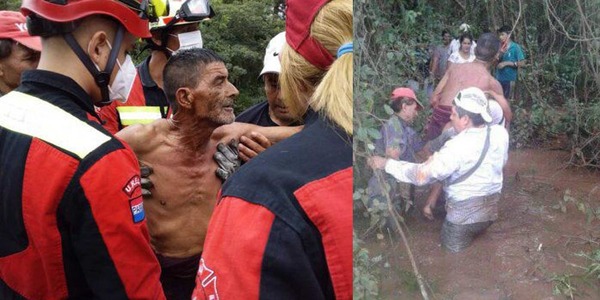 ABUELO FUE ARRASTRADO POR RAUDAL Y ESTUVO POR DOS DÍAS EN EL BARRO