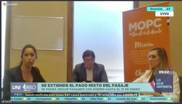 HOY / Se extiende el pago mixto del pasaje, se podrá seguir pagando con dinero hasta 31 de enero