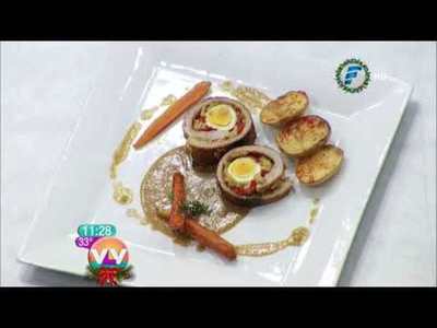 Matambre de cerdo relleno con salsa de naranja y Pechugas de pollo con salsa de pimienta negra. | Recetas en Vive la Vida XL