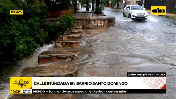 Calle inundada en zona del Parque de la Salud - ABC Noticias - ABC Color