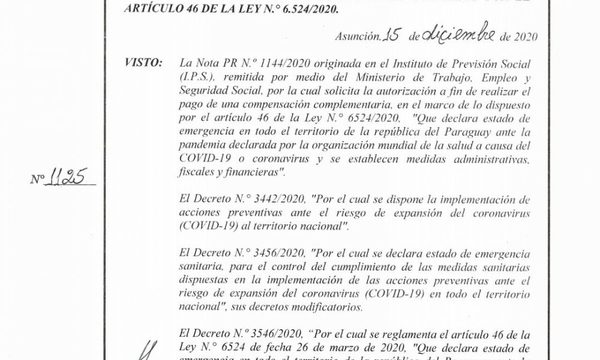 Casi 100 mil empleados suspendidos cobrarán aguinaldo mediante IPS