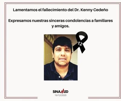 Otro médico fallecido por covid. Tenía 36 años y hacía guardias en el INERAM