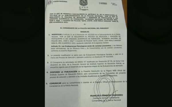 Isepol: Modificación en reglamento de Admisión - C9N