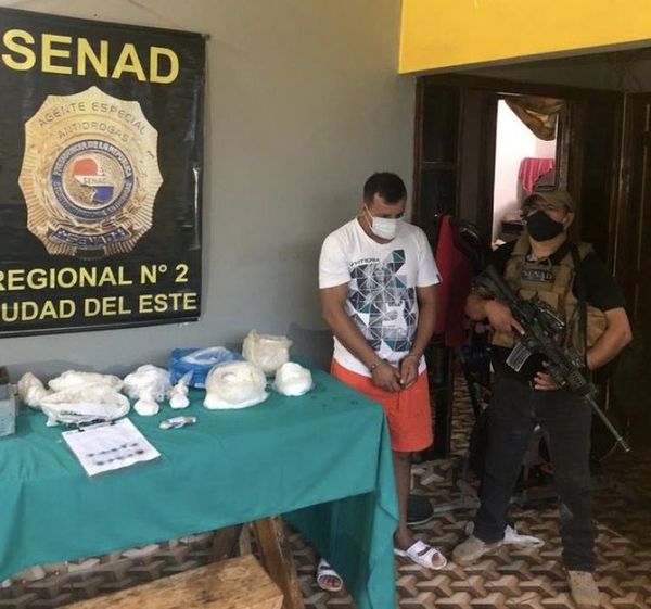 Incautan 5 kilos de cocaína y detienen a presunto traficante en Ciudad del Este