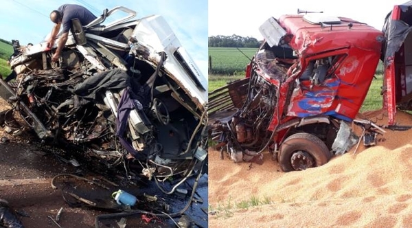 HOY / Alto Paraná: choque entre camiones de gran porte deja saldo de dos fallecidos