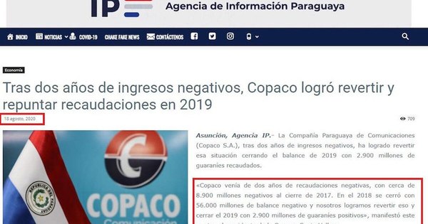 La Nación / “Milagro” financiero en Copaco se contradice con su quiebra técnica