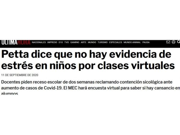 Clases en pandemia: Dura realidad se afrontó con el negacionismo de Petta