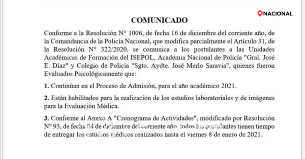 Evaluación psicológica ya no será exigencia para postularse a la Policía Nacional