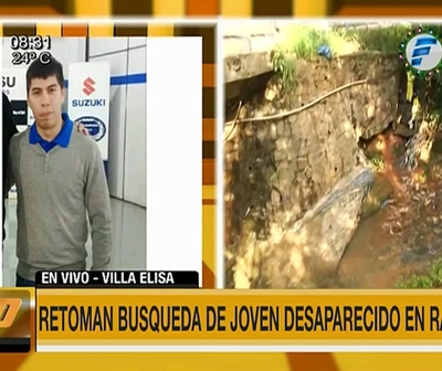 Buscan a joven desaparecido tras ser arrastrado por raudal