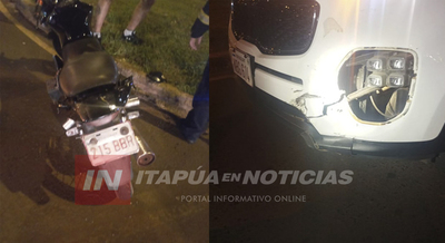 MOTOCICLISTA ALCOHOLIZADO PROTAGONIZÓ UN ACCIDENTE.