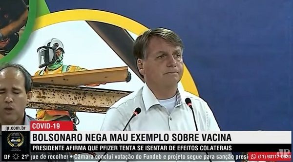 "Si te conviertes en yacaré es tu problema", dice Bolsonaro sobre vacuna