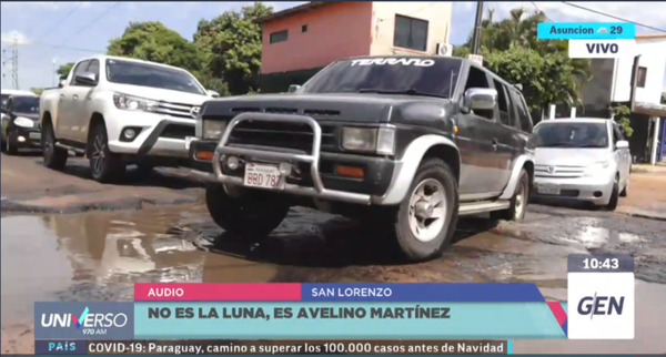 HOY / Vecinos de la zona de Avelino Martínez reclaman el desastroso estado de la avenida