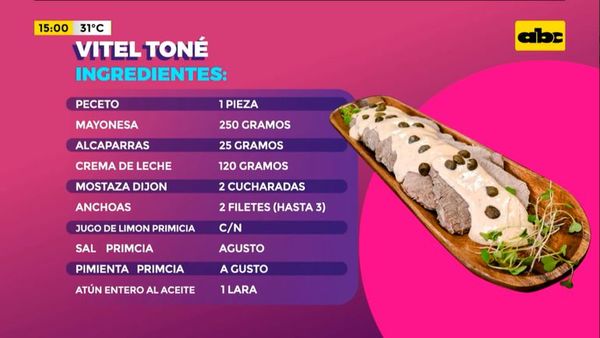 ¡Hoy cocinamos el vitel toné para las fiestas de fin de año! - Ensiestados - ABC Color