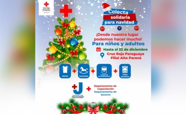 Cruz Roja realiza colecta solidaria de juguetes, ropas y alimentos