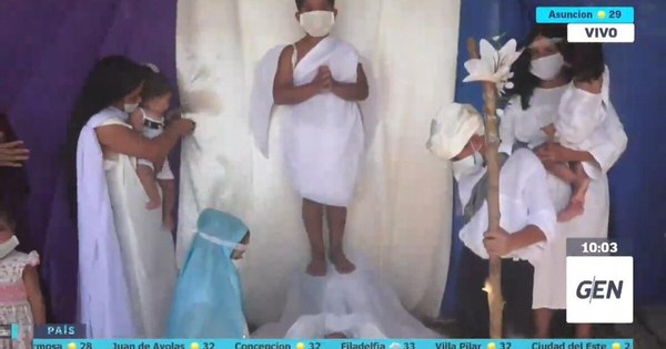 La Nación / Con tapabocas y en formato virtual presentan pesebre viviente en el Bañado Tacumbú