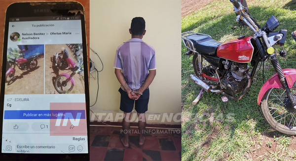 EN EDELIRA 28 FUE RECUPERADA UNA MOTOCICLETA HURTADA.