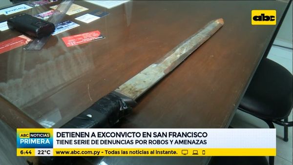 Detienen a exconvicto que amenazaba con un arma blanca - ABC Noticias - ABC Color