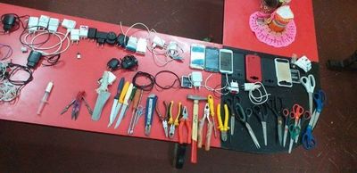 Incautan armas blancas, bebidas alcohólicas preparadas y unos gramos de marihuana en el penal del Buen Pastor
