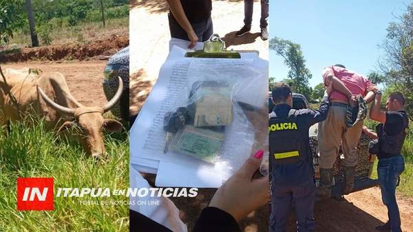 EN OPERATIVO ANTIABIGEATO, DETIENEN A UN HOMBRE E INCAUTAN EVIDENCIAS