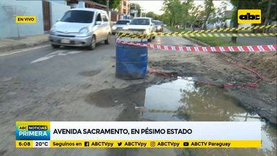 Avenida Sacramento, en pésimo estado - ABC Noticias - ABC Color