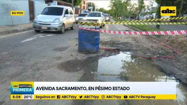 Avenida Sacramento, en pésimo estado - ABC Noticias - ABC Color