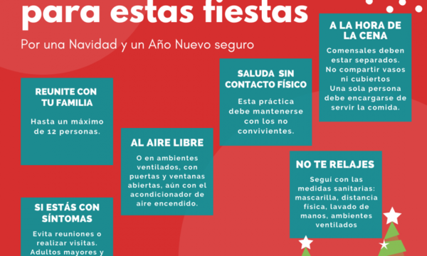 Recomendaciones para evitar contagios Covid durante Navidad y Año Nuevo
