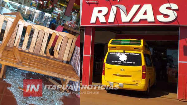 CONDUCTOR PERDIÓ EL CONTROL Y EMBISTIÓ A UNA MUJER FRENTE A UN SUPERMERCADO