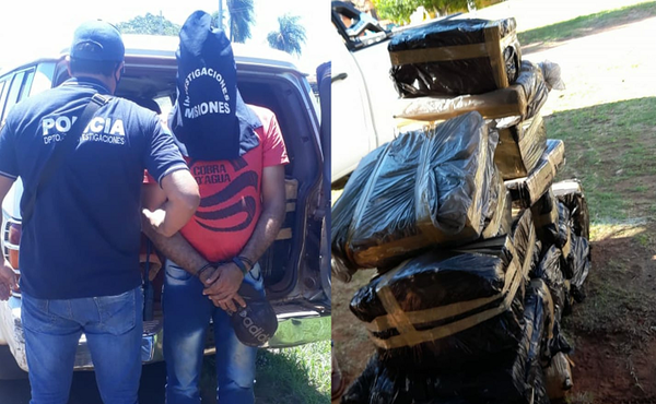 Detienen a un hombre con más de 500 kilos de marihuana en su poder en Misiones - Noticiero Paraguay