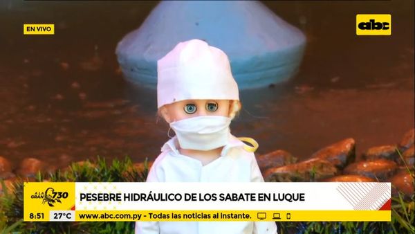 El homenaje al personal de blanco en el pesebre hidráulico de los Sabaté - ABC Noticias - ABC Color