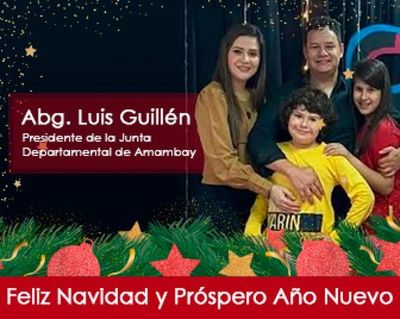 Feliz Navidad de parte del presidente de la Junta Departamental Luis Guillén y familia