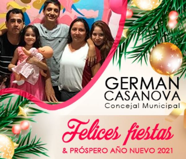 Concejal municipal Germán Casanova les desea Feliz Navidad