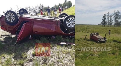 GRAL. DELGADO: VUELCO DE AUTOMÓVIL SOBRE RUTA 1 DEJA UN LESIONADO