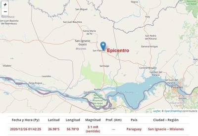 Sismo registrado en Misiones duró cinco segundos - Megacadena — Últimas Noticias de Paraguay