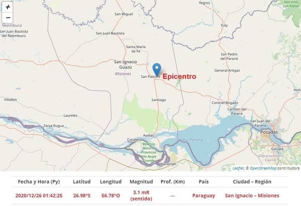 Sismo registrado en Misiones duró cinco segundos - Megacadena — Últimas Noticias de Paraguay